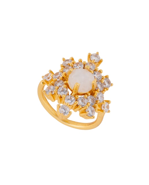 Imagen 0 de Anillo Estrella Nebula con piedraluna y circonitas