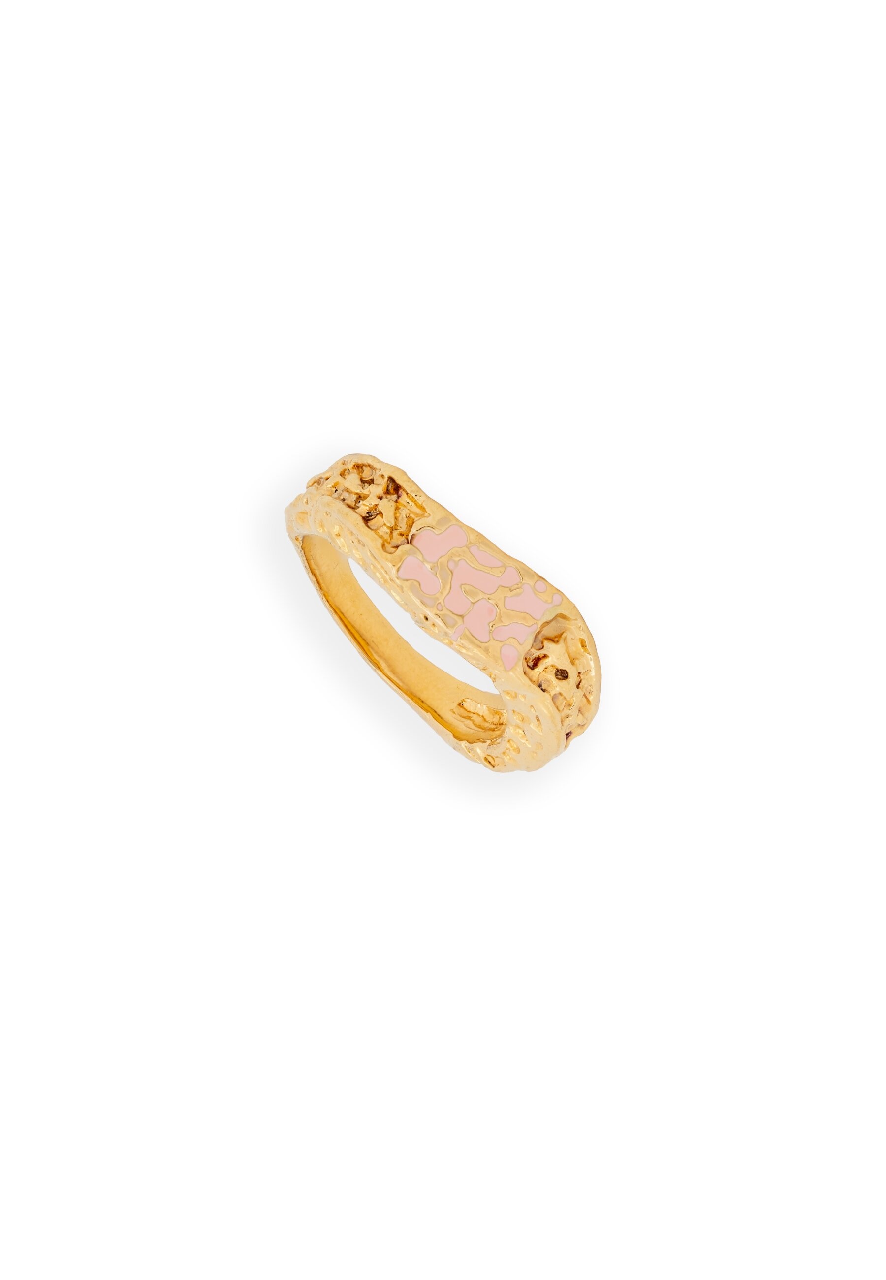 Anillo tipo sello bañado en oro con piedra estilo romántico geiser - Lavani Jewels - Rosa Rosa-1