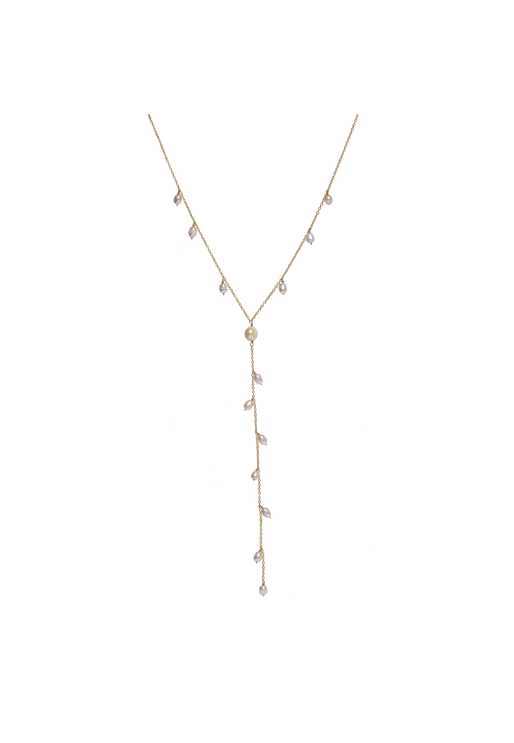 Collar bañado en oro con piedras sora - Lavani Jewels - Blanco Blanco-1