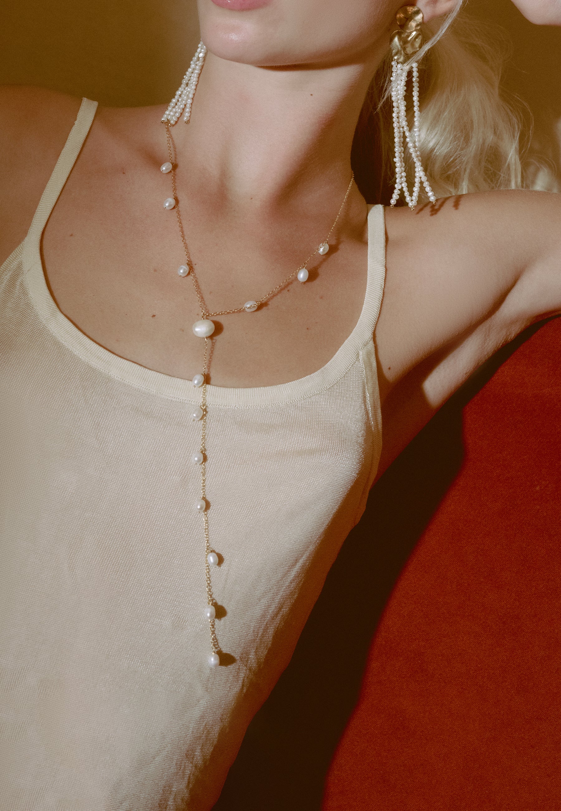 Collar bañado en oro con piedras sora - Lavani Jewels - Blanco Blanco-4