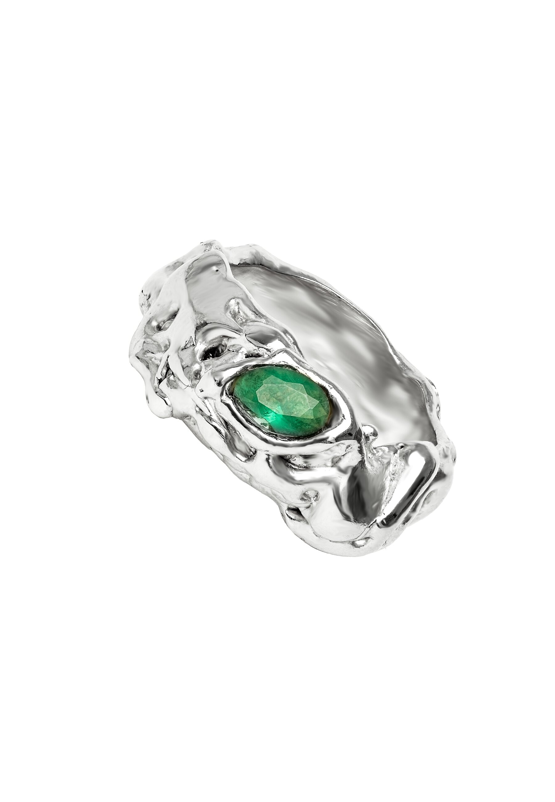 Anillo de plata con piedra para mujer - Lavani Jewels - Verde Verde-1