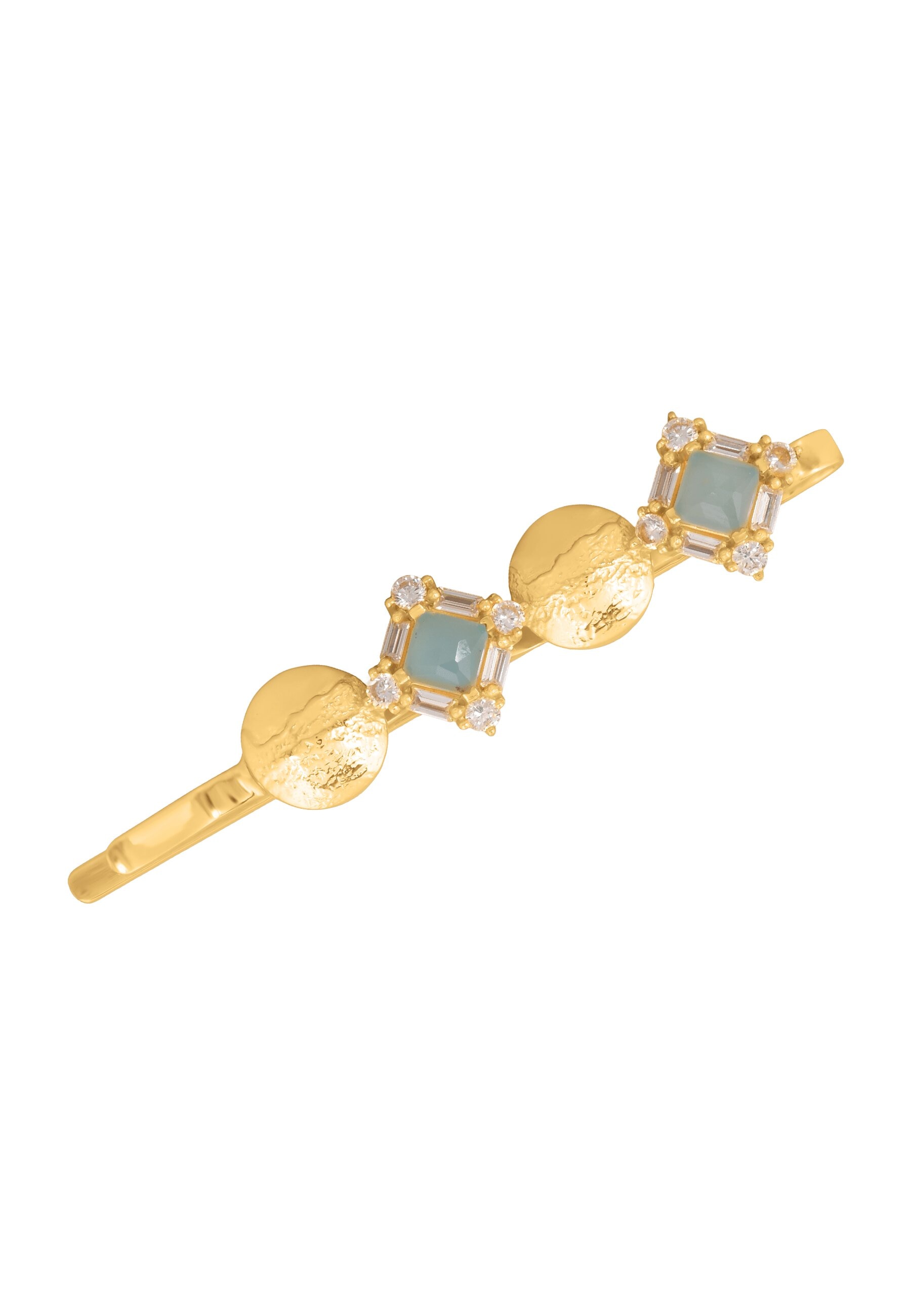 Horquilla bañada en oro con piedras inspiracion astral elara - Lavani Jewels - Aguamarina Aguamarina-1