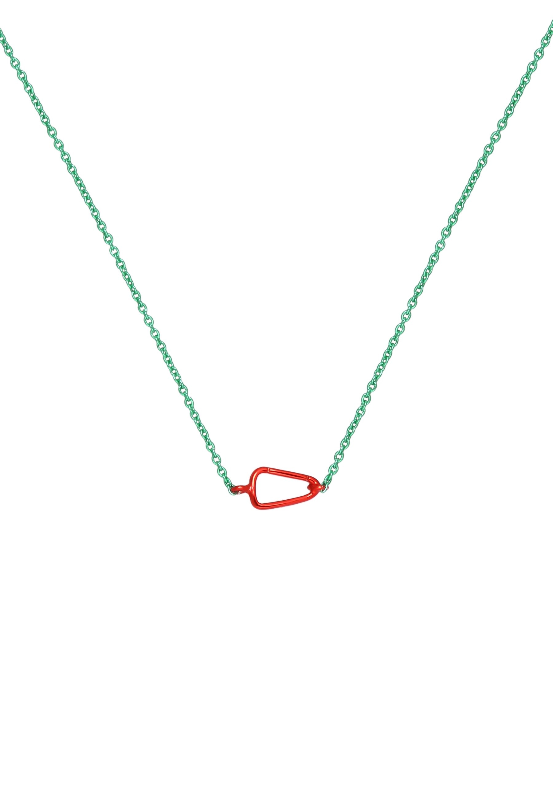 Collar bañado en oro con piedras diseño mosqueton vanguardista - Lavani Jewels - Verde Verde-1