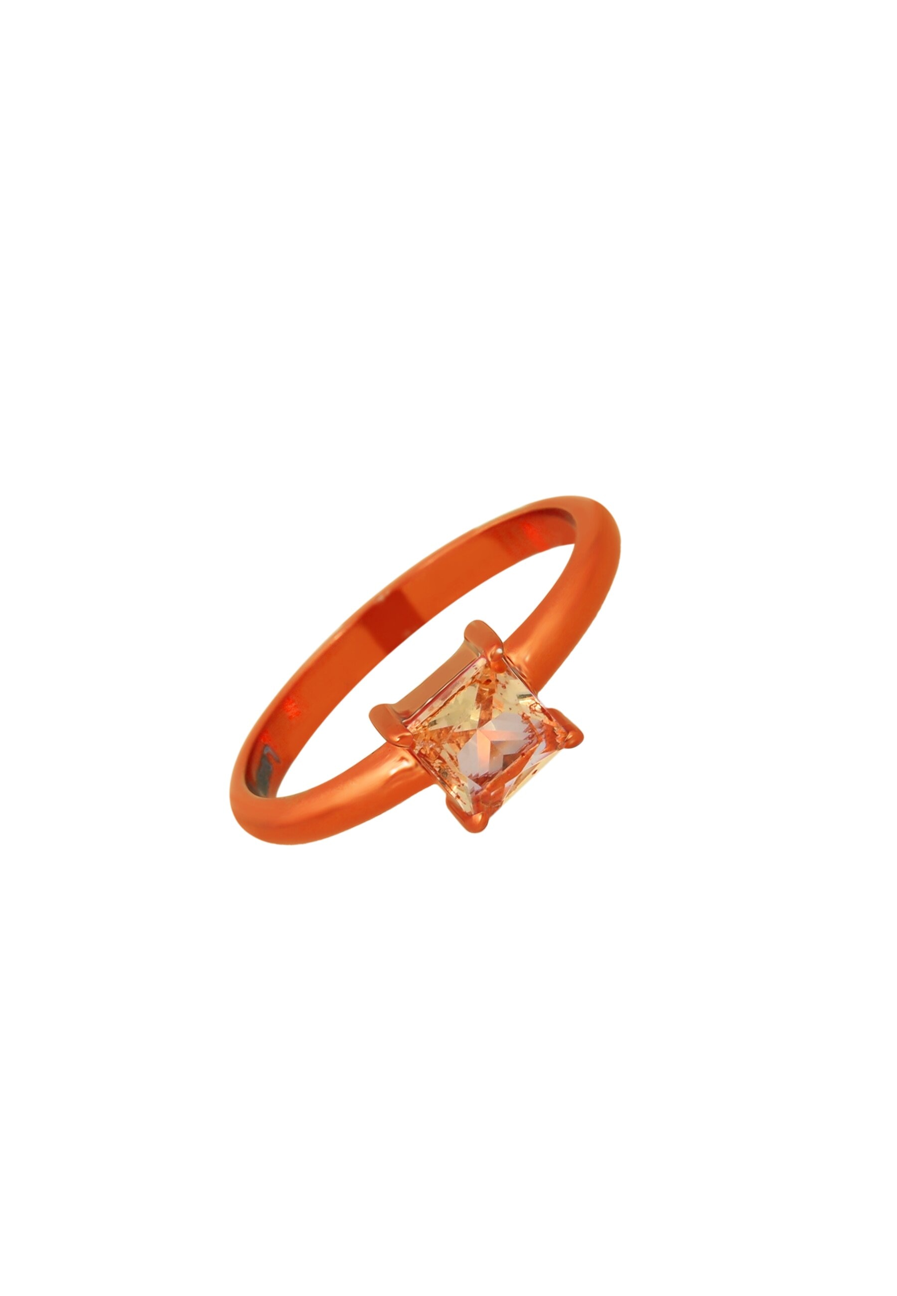 Anillo bañado en oro con piedra diseño minimalista - Lavani Jewels - Naranja Naranja-1