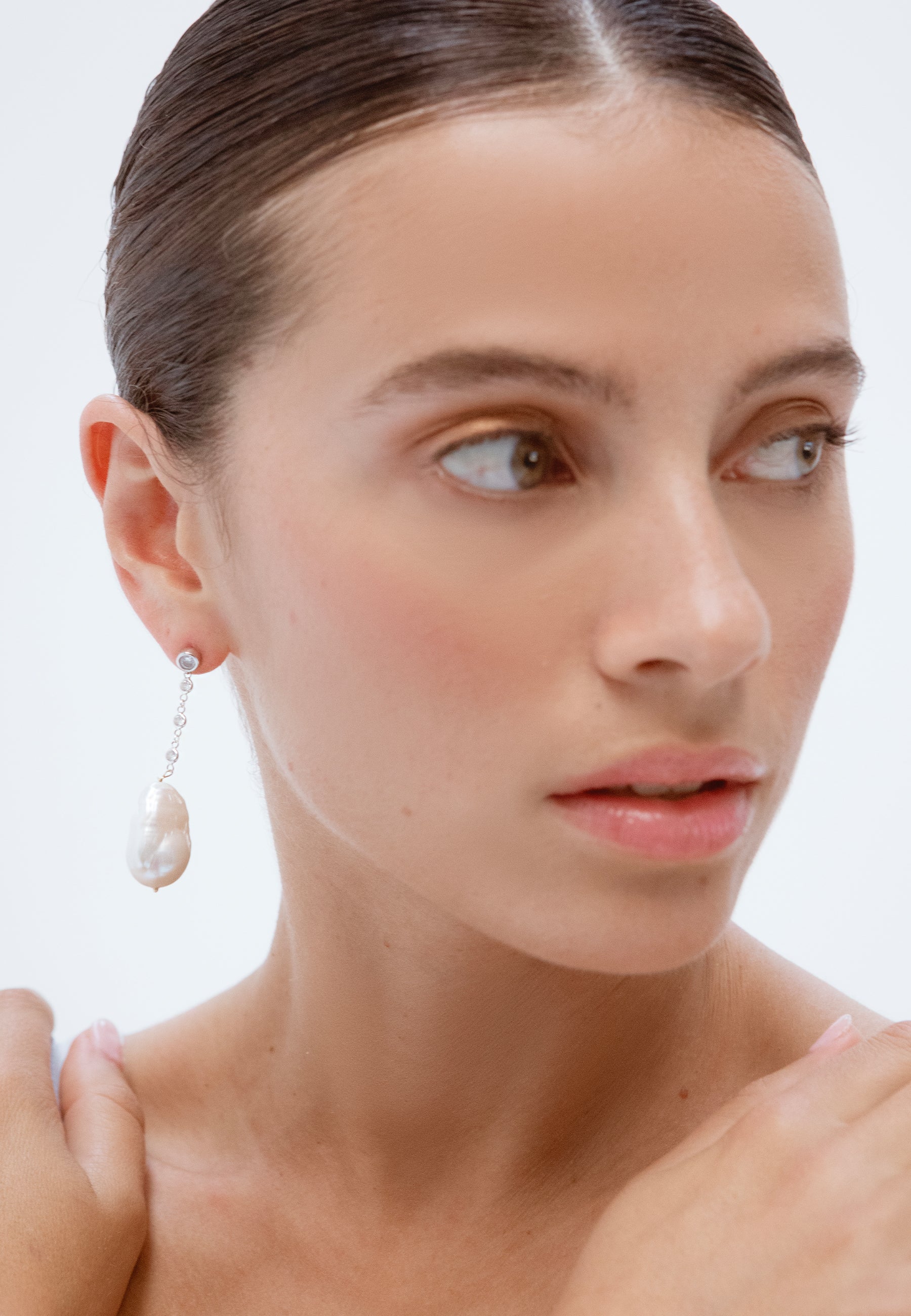 Pendientes de plata con perla barroca celine - Lavani Jewels - Plata Plata-4