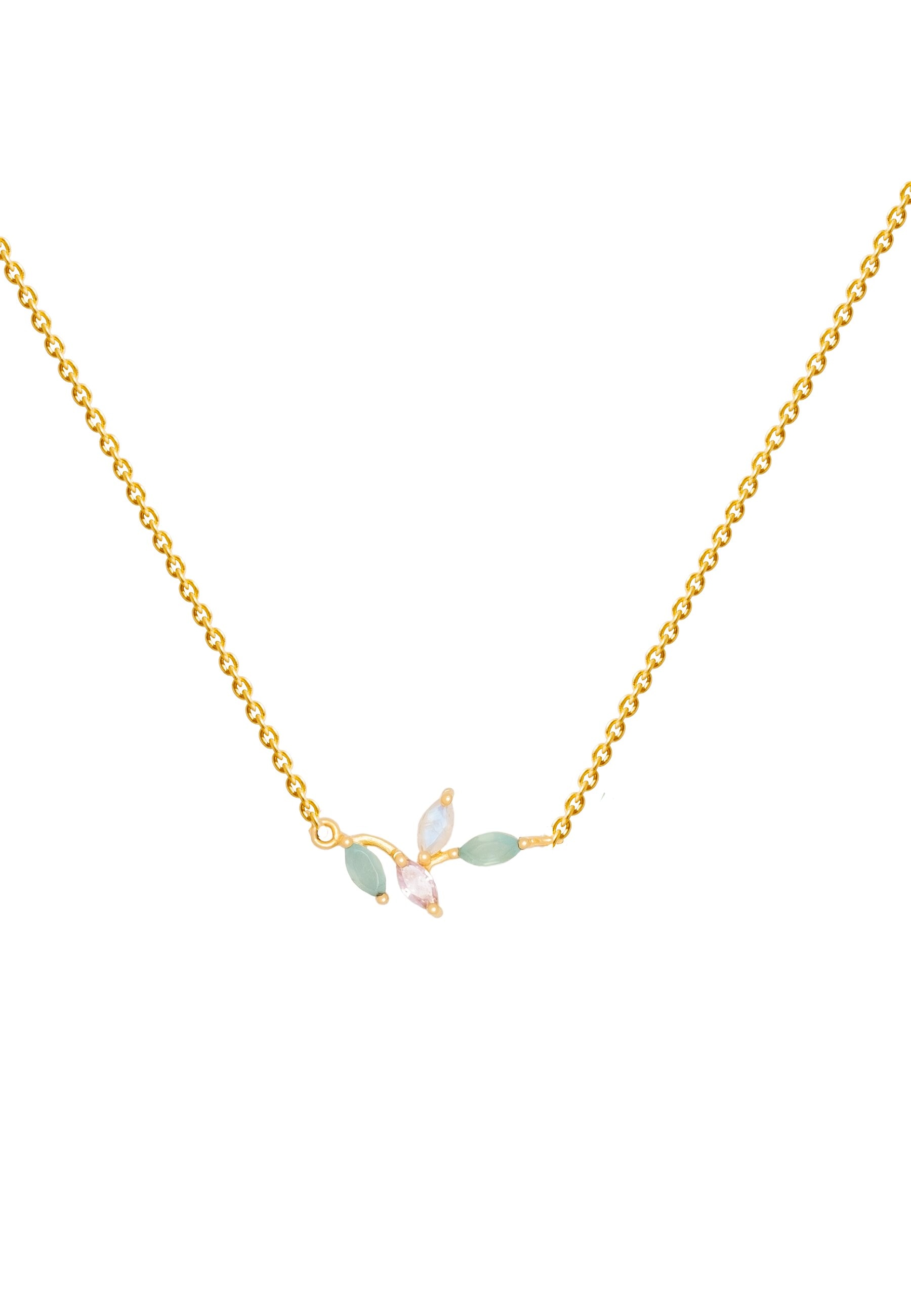 Imagen 0 de Colgante bañado en oro con piedras mini padma Multicolor