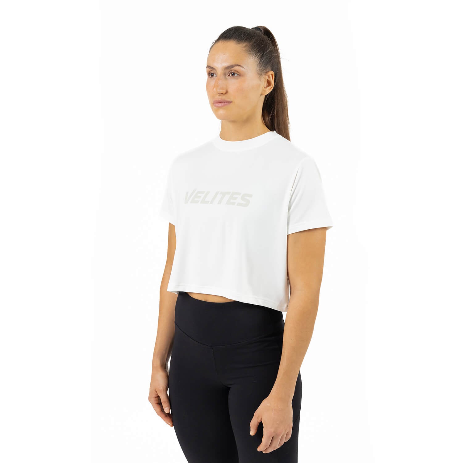 Imagen 4 de Camiseta Crop Perfect Fit Cross Training mujer Velites - Blanco Blanco