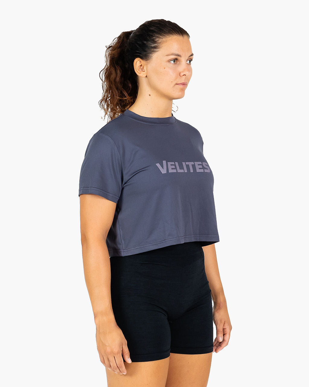 Velites Camiseta de manga corta crop Holo de mujer Marrón claro