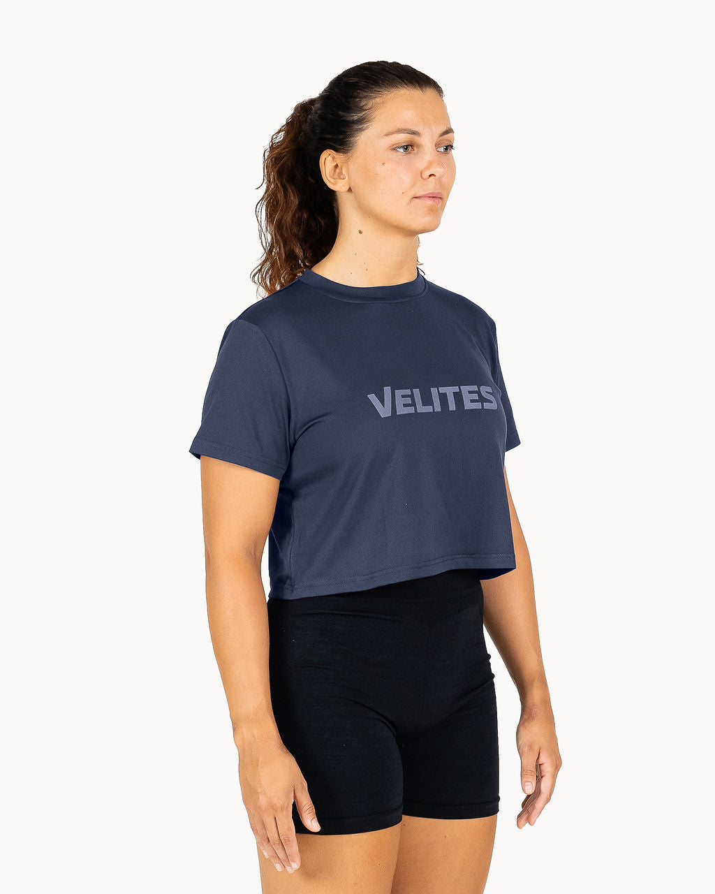 Velites Camiseta de manga corta crop Holo de mujer Marrón claro