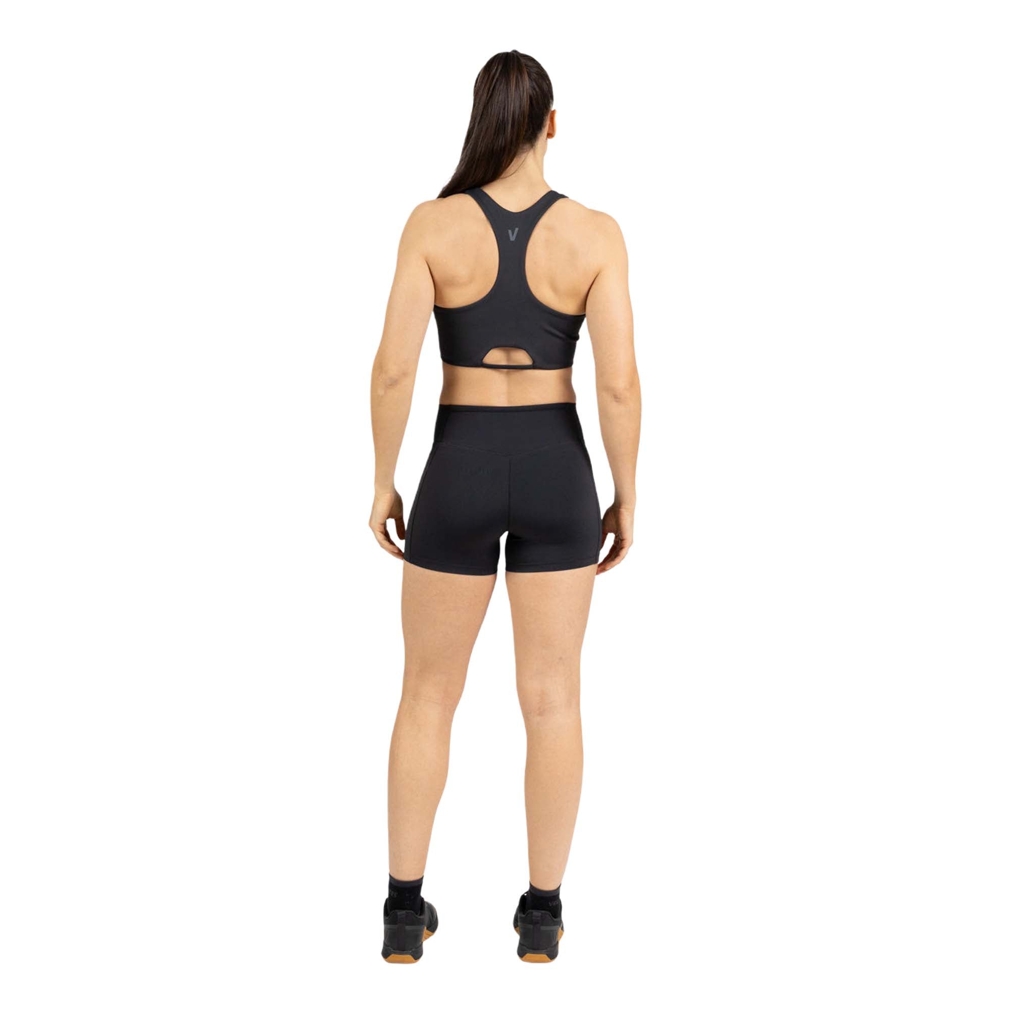 Leggins cortos para entrenamiento mujer Velites - Negro Negro-5