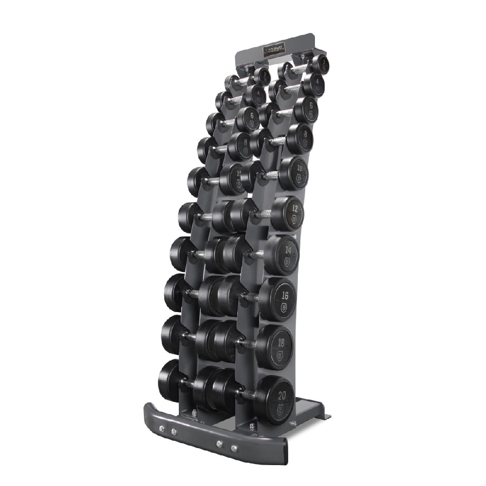 Imagen 0 de Set de mancuernas de Goma 2-20 kg + Rack Titanium Strength Negro