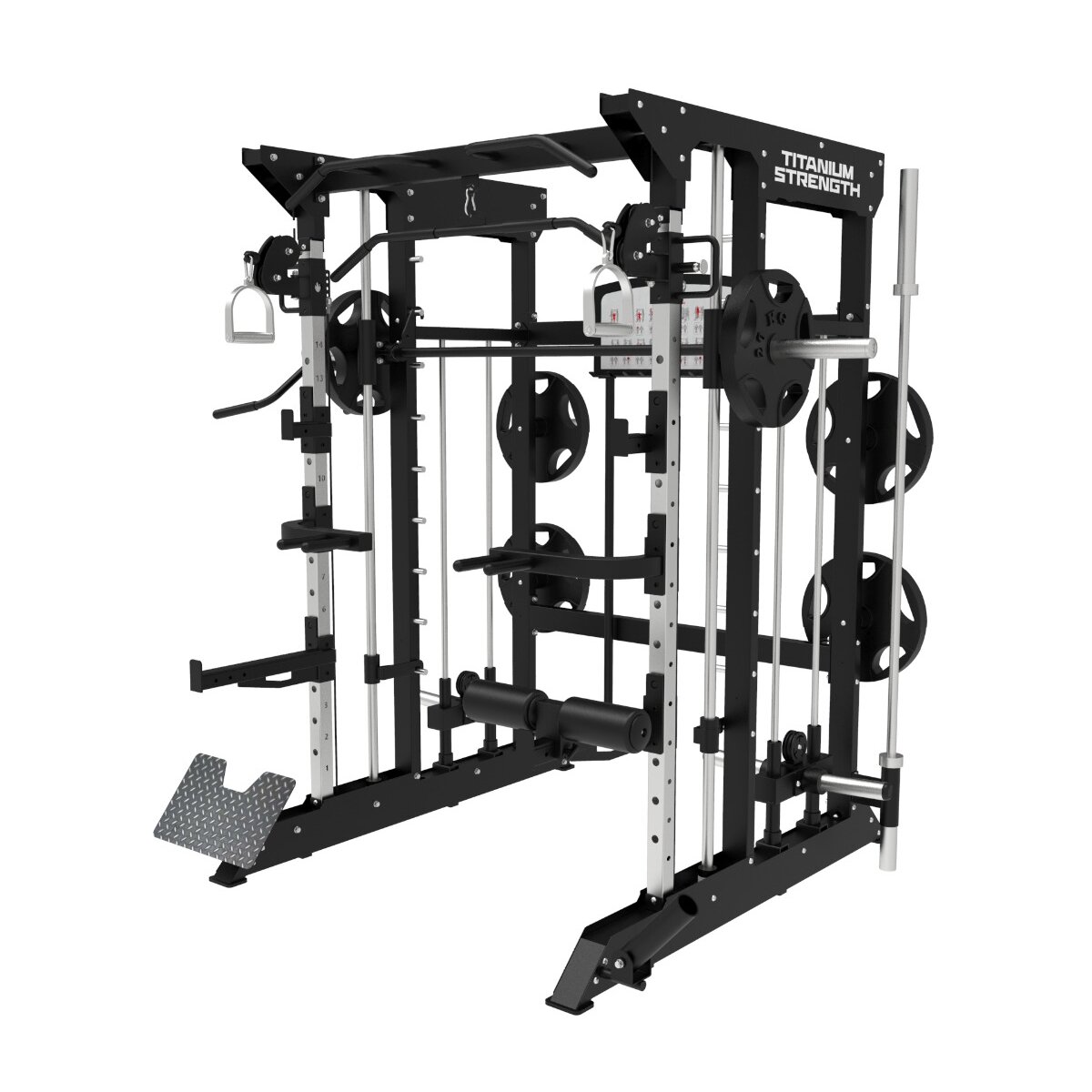 Multiestación Máquina Smith con Doble Polea B100 V2 Titanium Strenght - Negro Negro-4