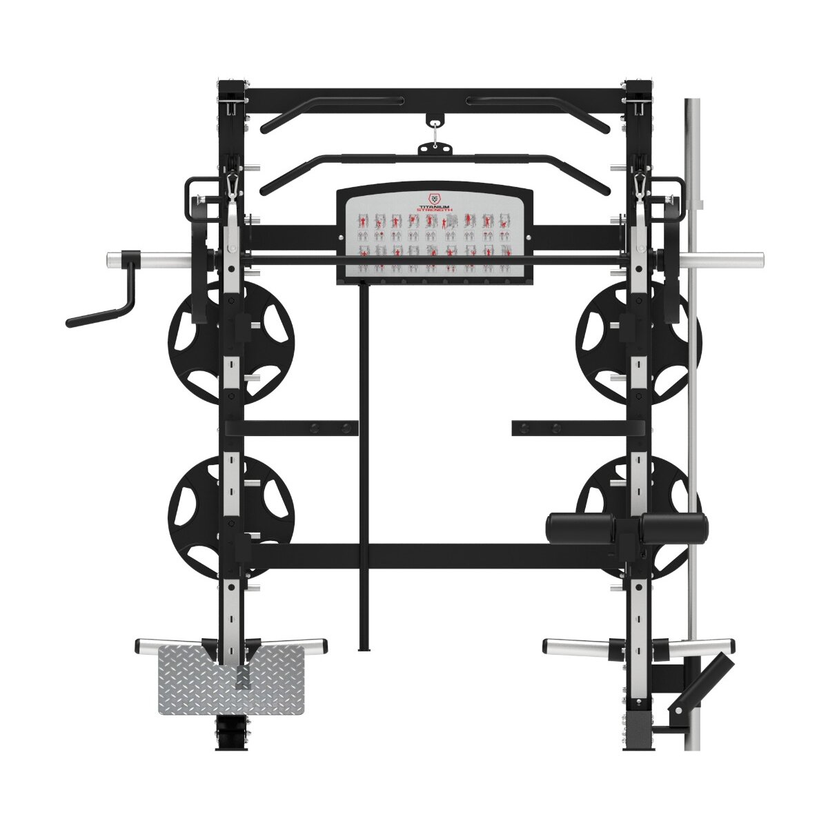 Multiestación Máquina Smith con Doble Polea B100 V2 Titanium Strenght - Negro Negro-5