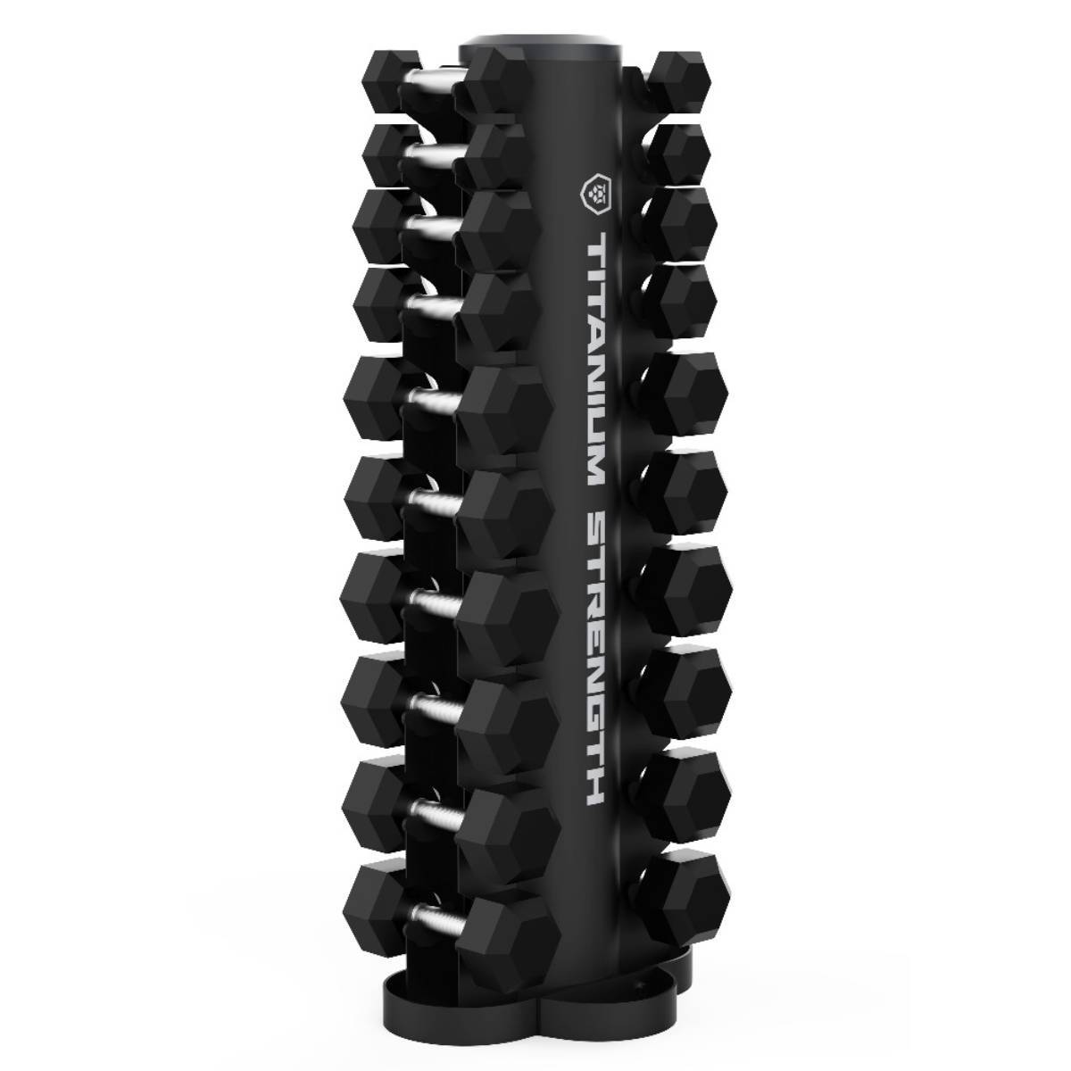 Imagen 0 de Set de mancuernas hexagonales 1-10 kg + Rack Vertical TH10 Titanium Strength Negro