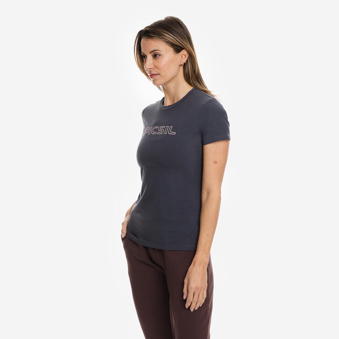 Camiseta de mujer Picsil - Azul oscuro Azul oscuro-4