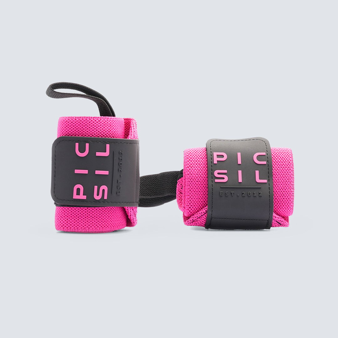 Muñequera Elástica Halterofilia PICSIL - Rosa Rosa-2