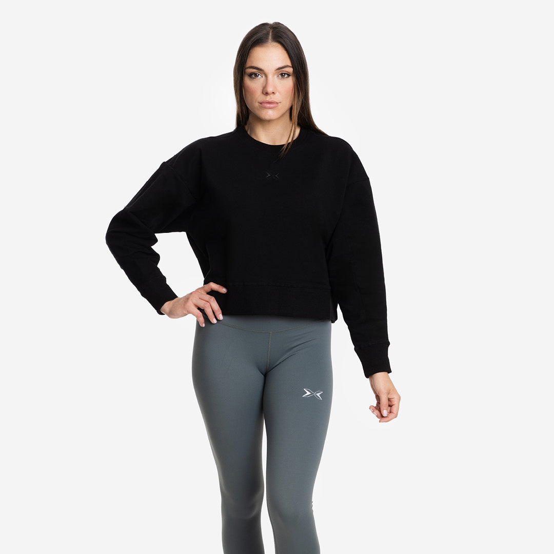 Sudadera de mujer Stretch Crop Picsil - Negro Negro-1