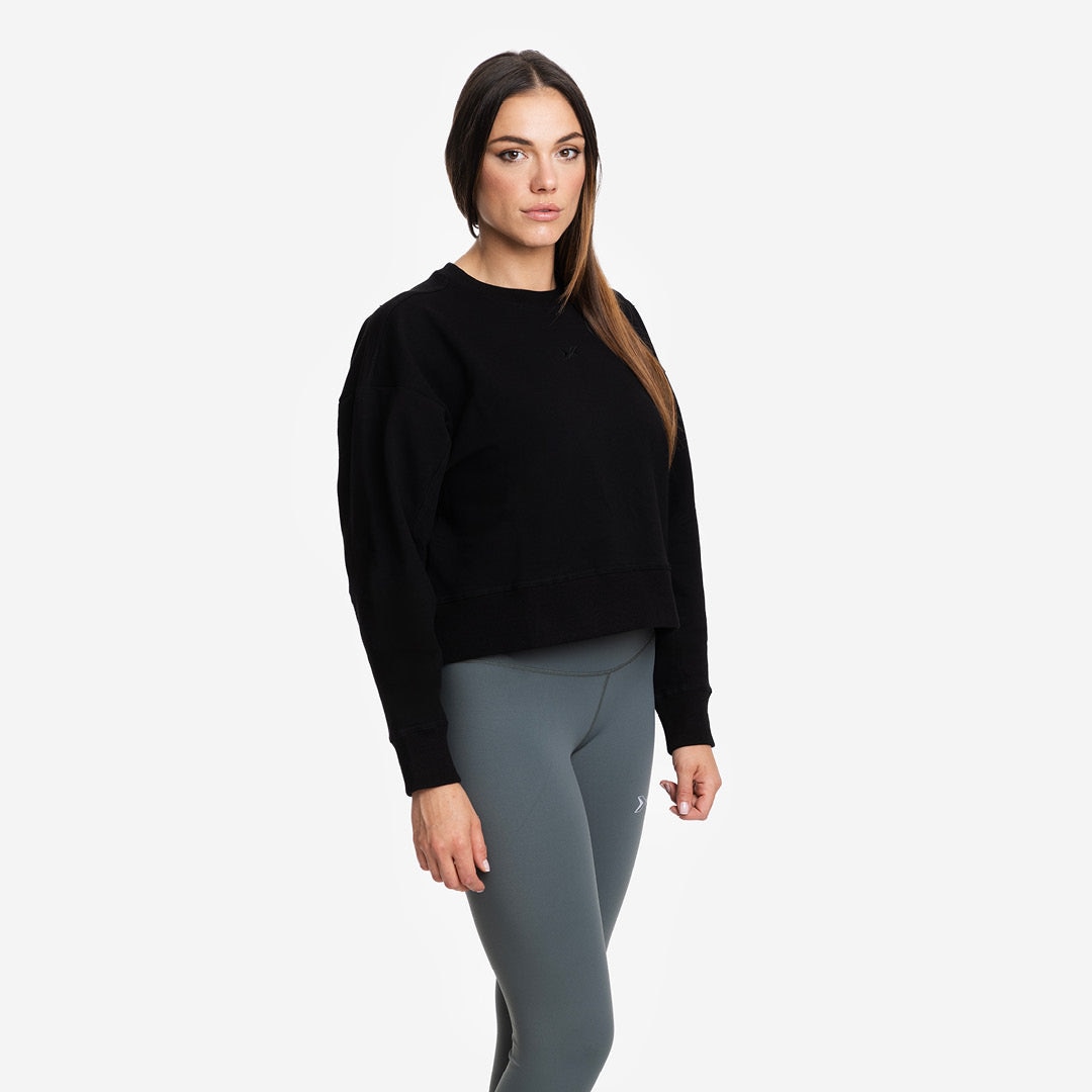 Sudadera de mujer Stretch Crop Picsil - Negro Negro-3