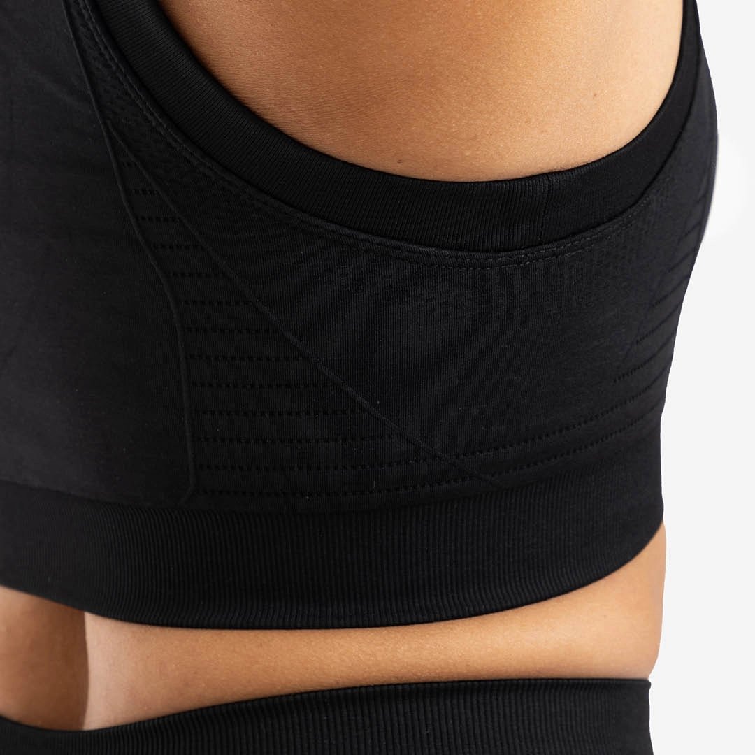 Top de entrenamiento de mujer Seamless Picsil - Negro Negro-4
