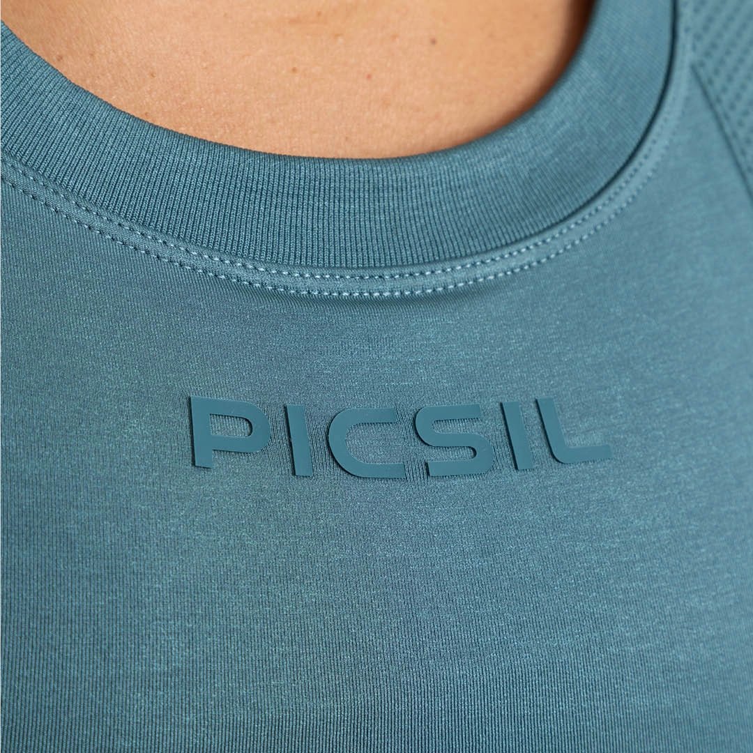 Top de entrenamiento de mujer Seamless Picsil - Turquesa Turquesa-6