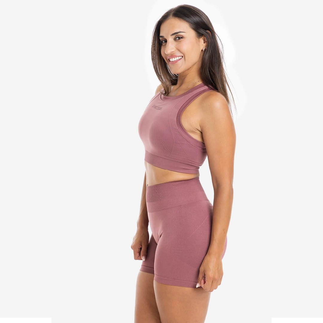 Top de entrenamiento de mujer Seamless Picsil - Rosa Rosa-3