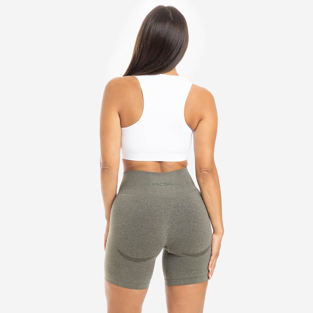 Top de entrenamiento de mujer Seamless Picsil - Blanco Blanco-2