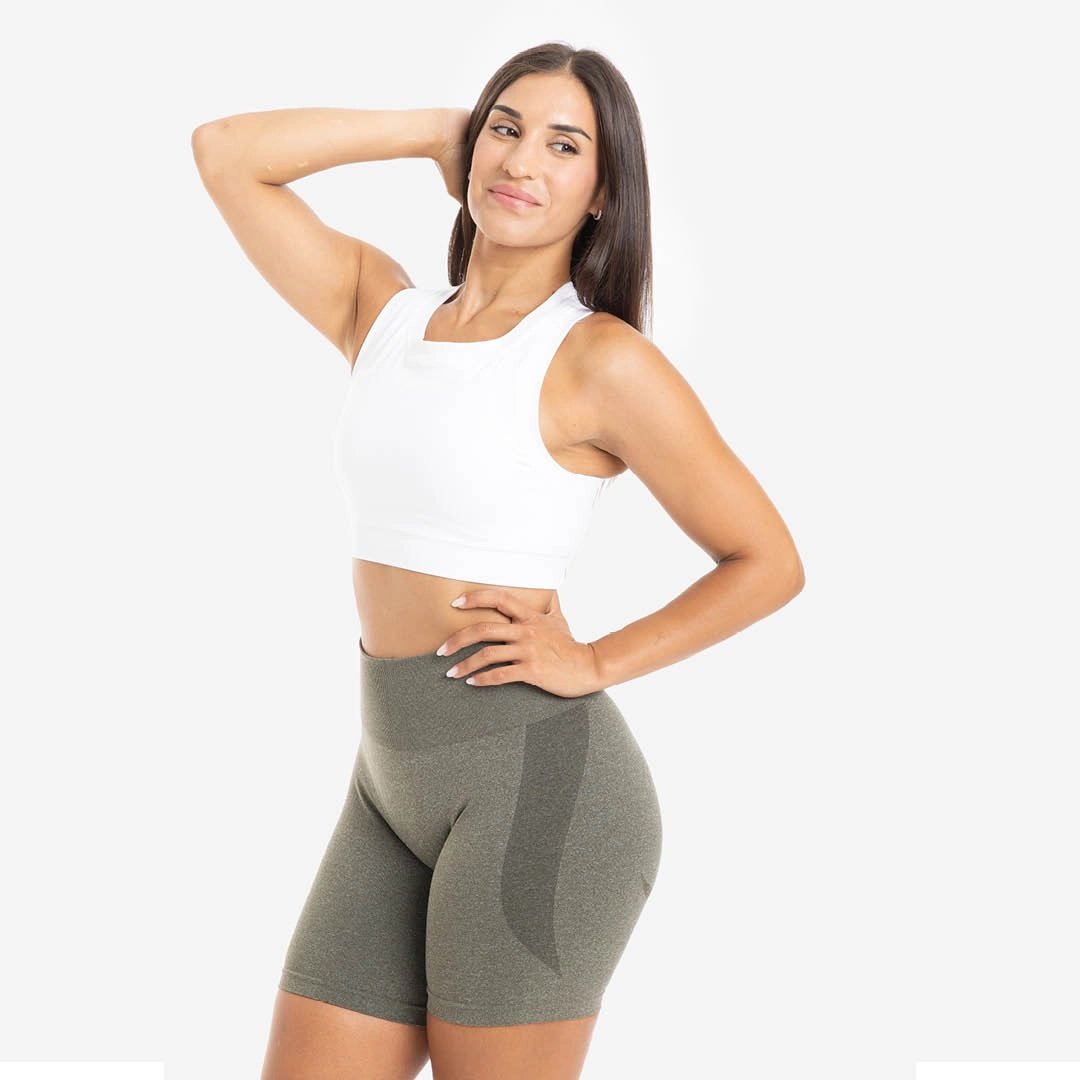 Top de entrenamiento de mujer Seamless Picsil - Blanco Blanco-3