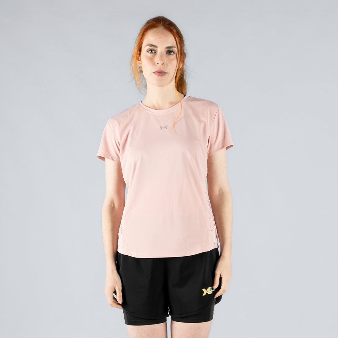 Camiseta técnica de entrenamiento Mujer Colección Rise Picsil - Rosa claro Rosa claro-1