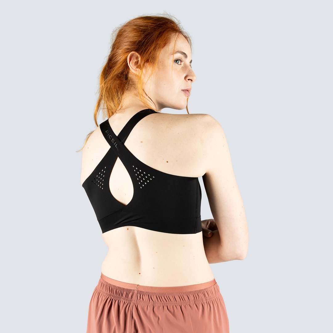 Top deportivo de mujer Flow Colección Rise Picsil - Negro Negro-3