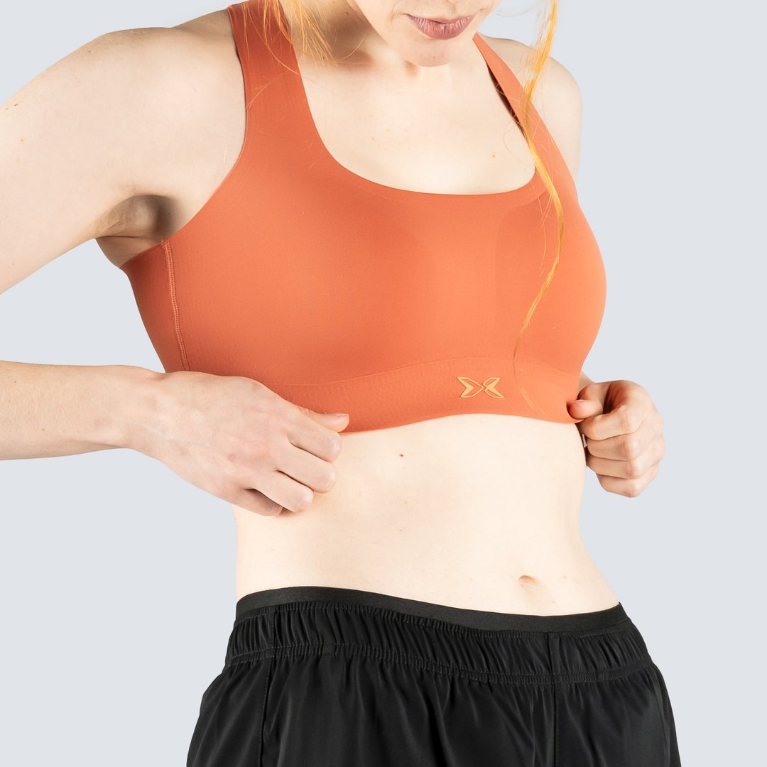Top deportivo de mujer Flow Colección Rise Picsil - Naranja claro Naranja claro-3