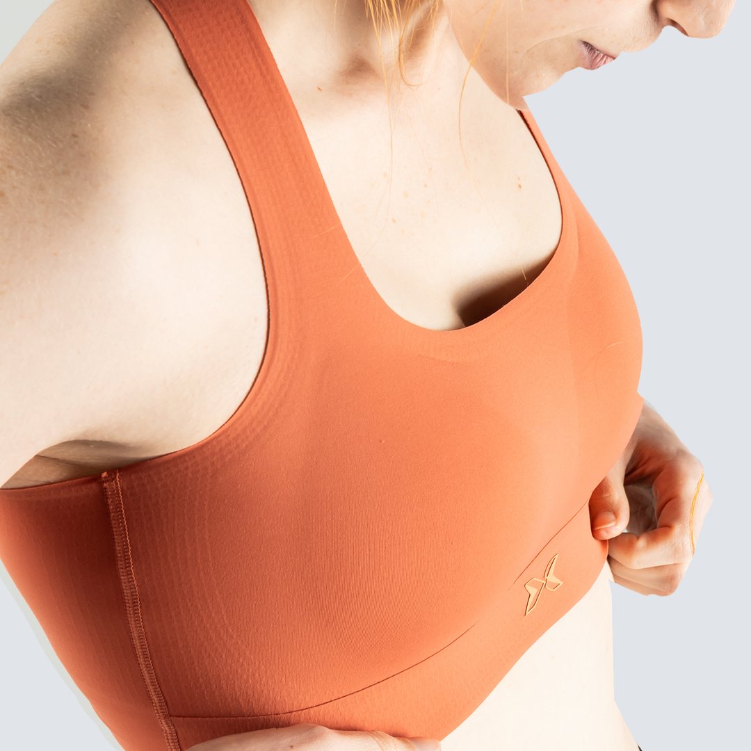 Top deportivo de mujer Flow Colección Rise Picsil - Naranja claro Naranja claro-6