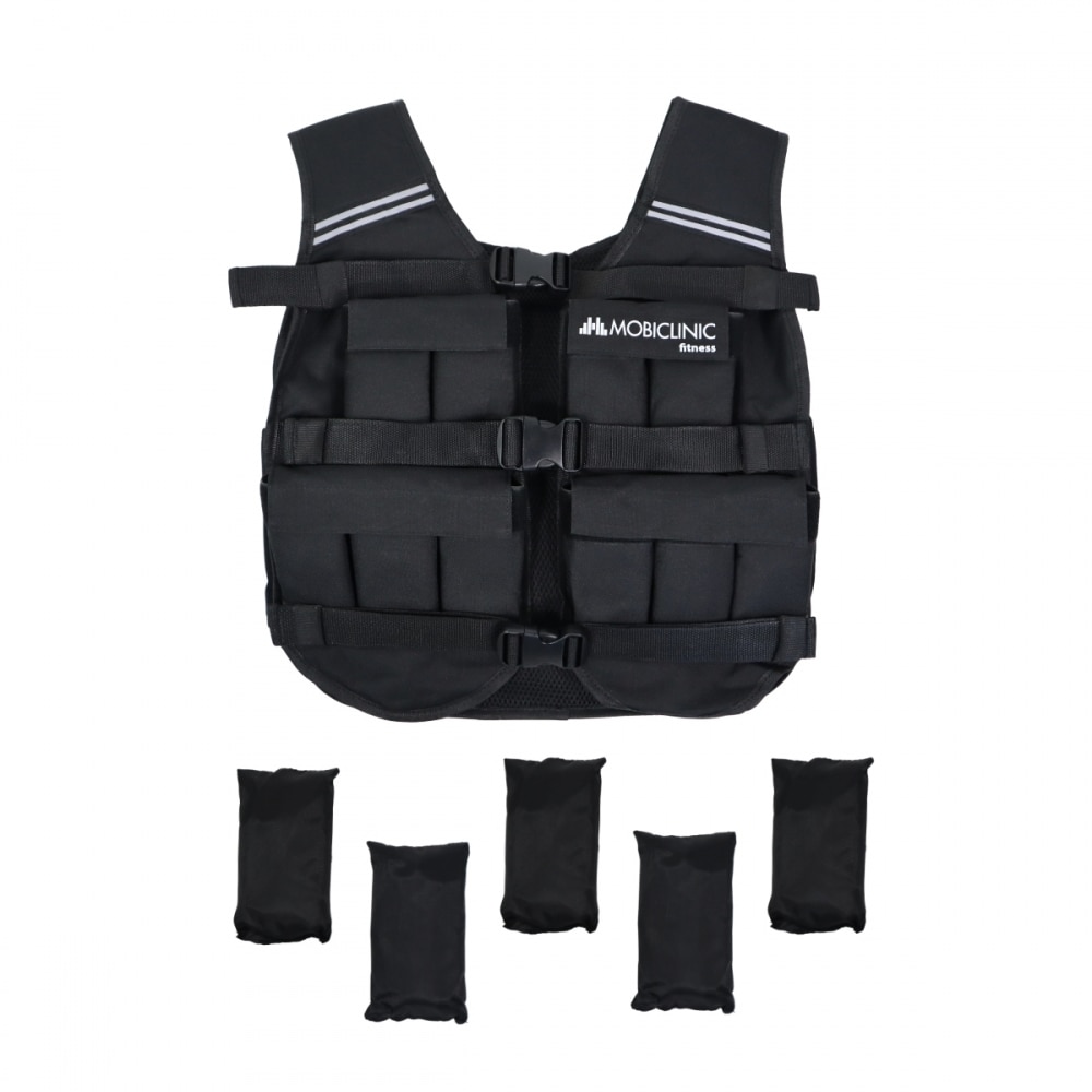Imagen 0 de Chaleco lastradro 20 kg Peso ajustable Transpirable Acolchado Adaptable Negro Iron20 Mobiclinic