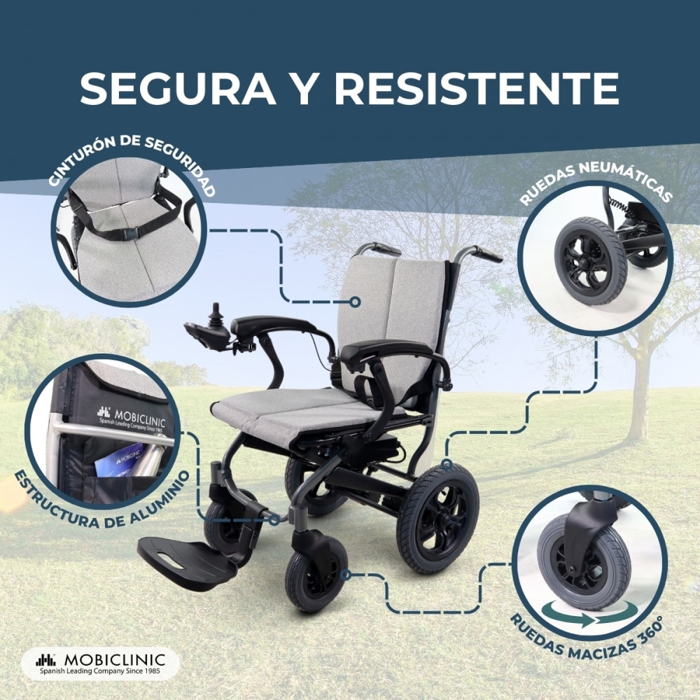 Imagen 2 de Silla de ruedas eléctrica Plegable Aluminio Modo dual Queralto Gris