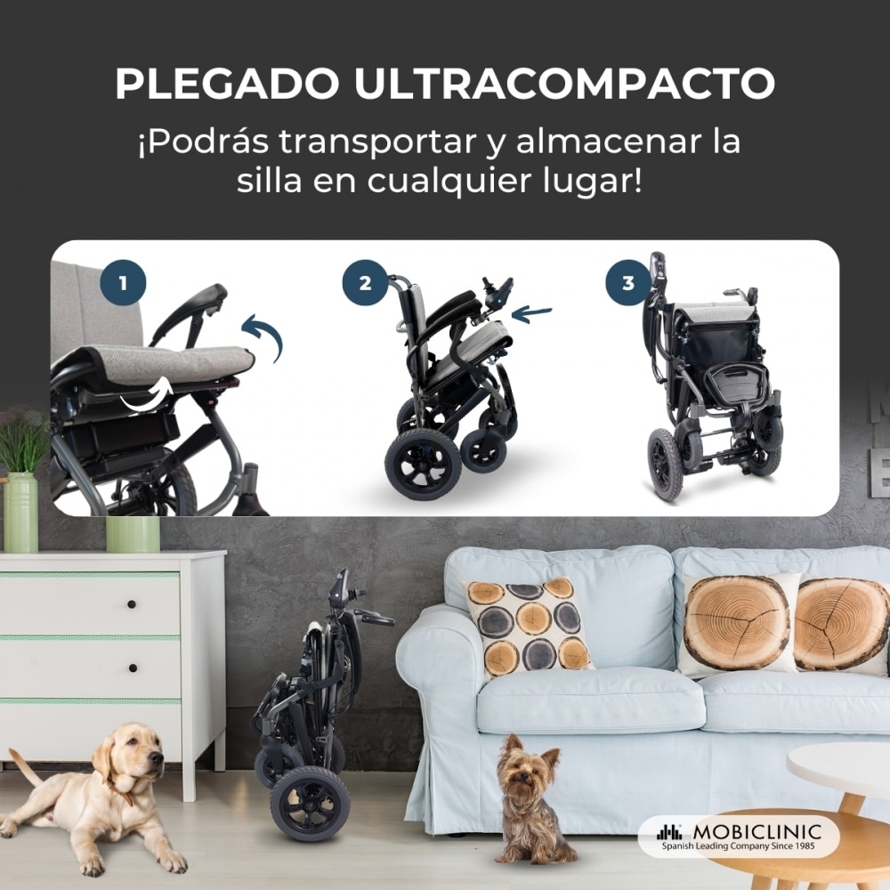 Imagen 3 de Silla de ruedas eléctrica Plegable Aluminio Modo dual Queralto Gris