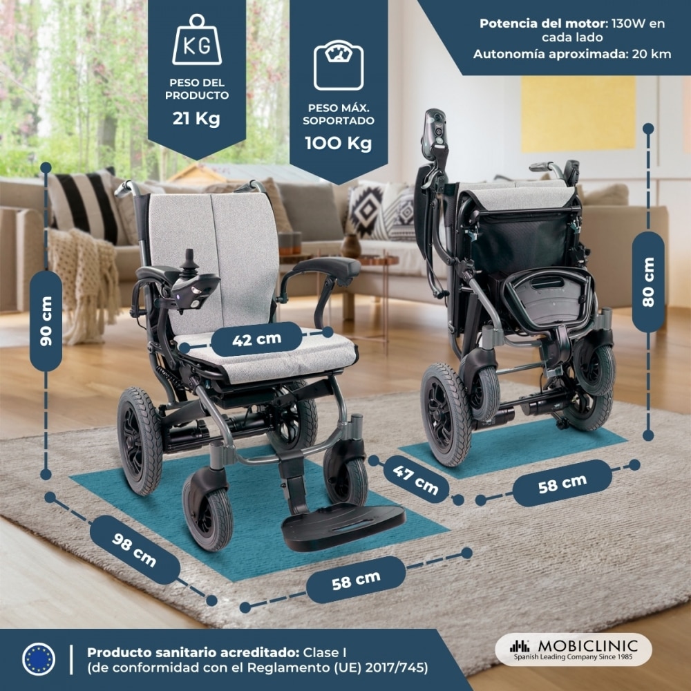 Imagen 6 de Silla de ruedas eléctrica Plegable Aluminio Modo dual Queralto Gris