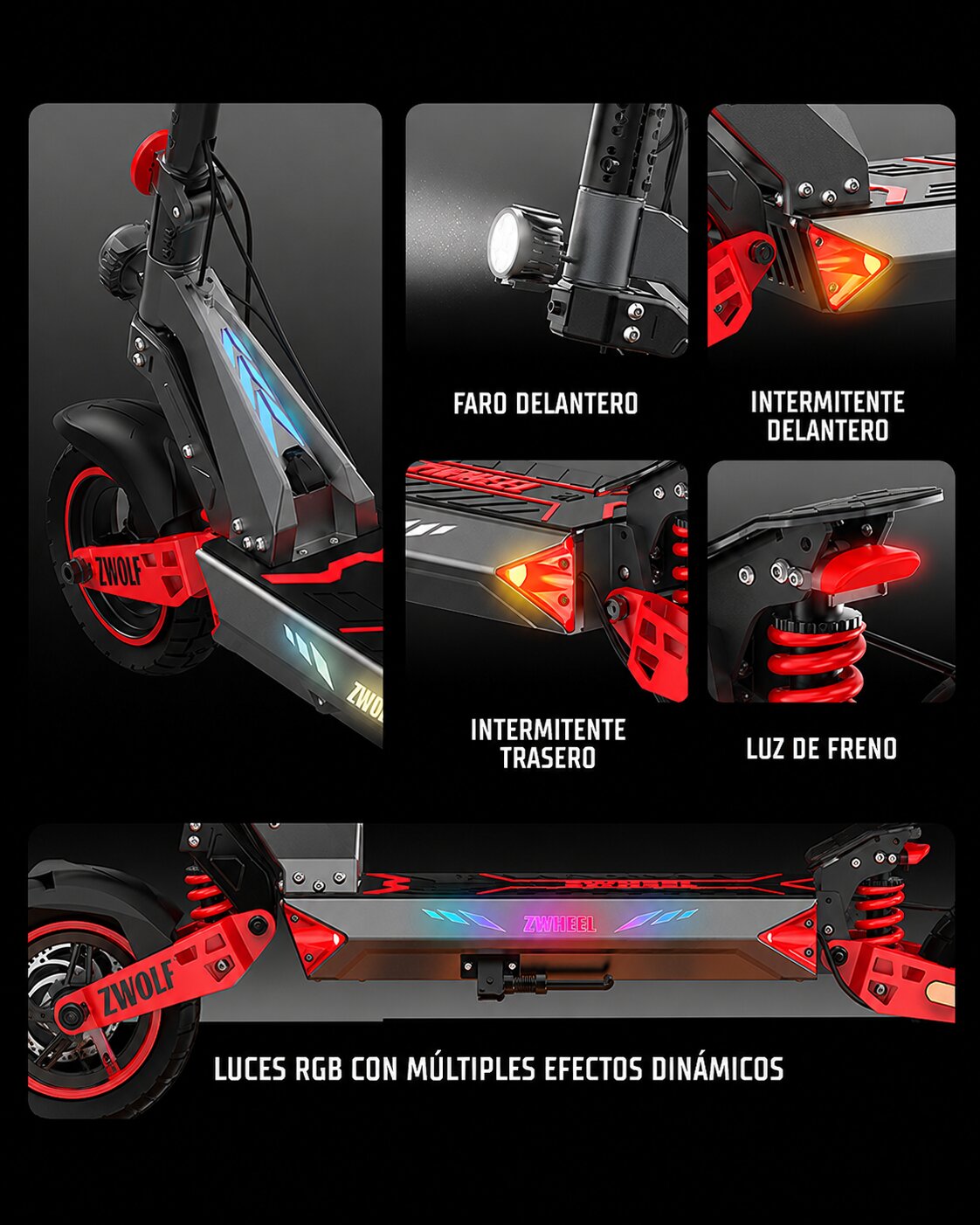Patinete eléctrico ZWheel Zwolf - Rojo Rojo-5