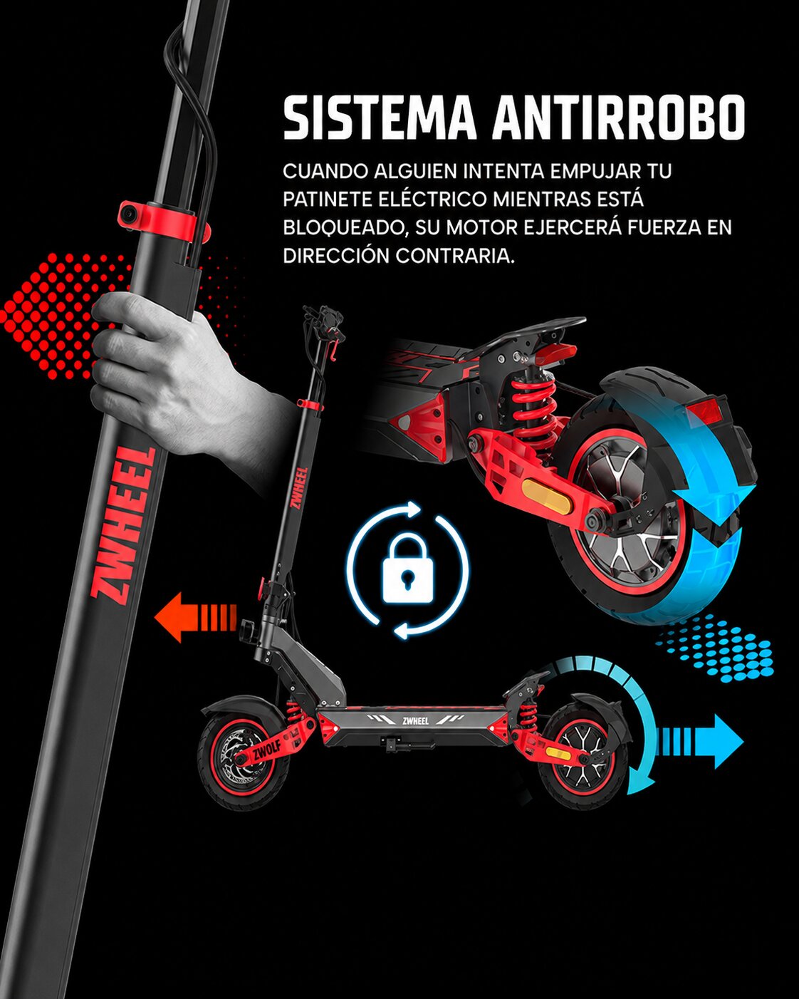 Patinete eléctrico ZWheel ZWolf Duo - Marrón Marrón-9