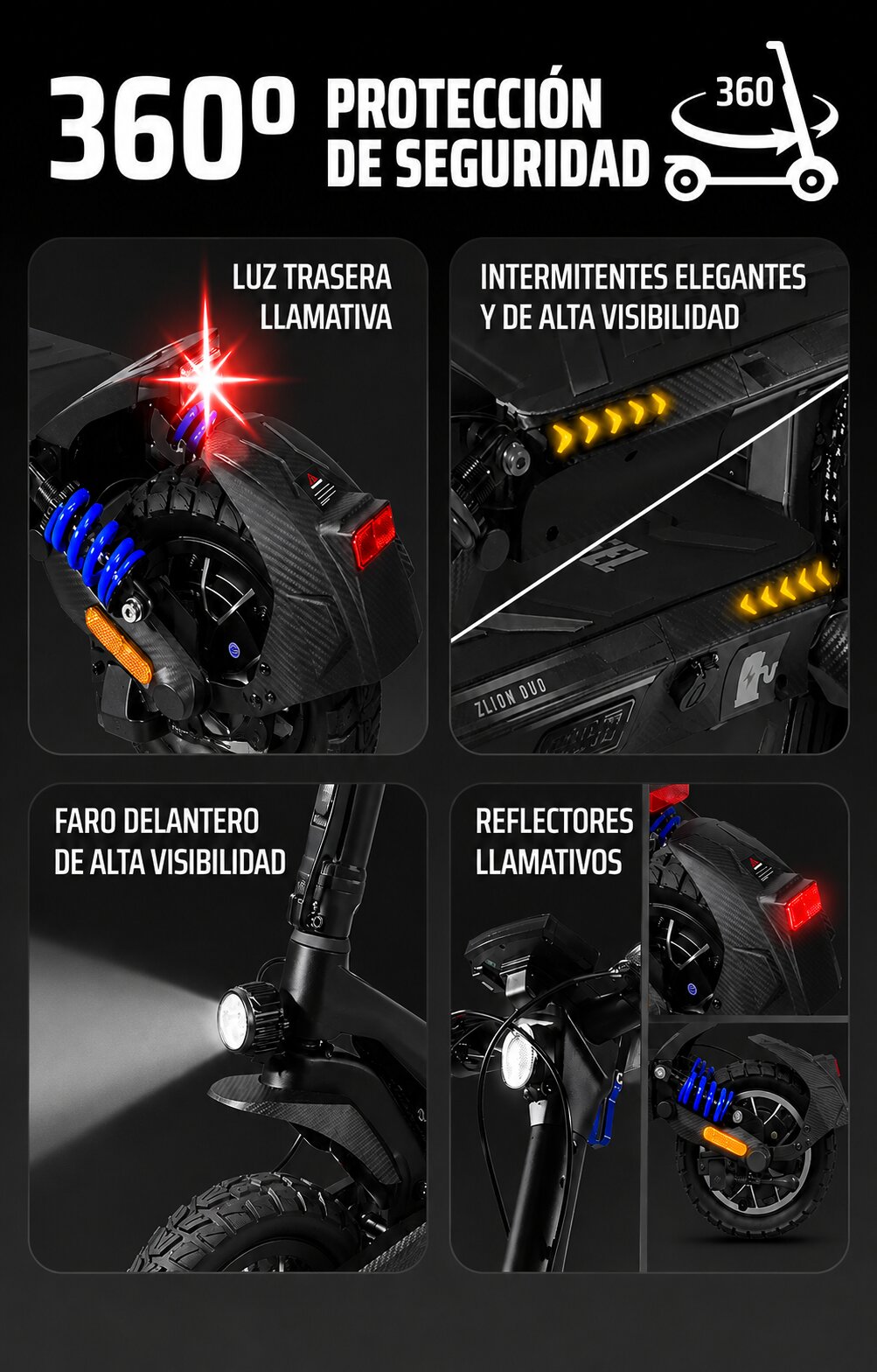 Patinete eléctrico ZWheel ZLion Duo - Negro Negro-4