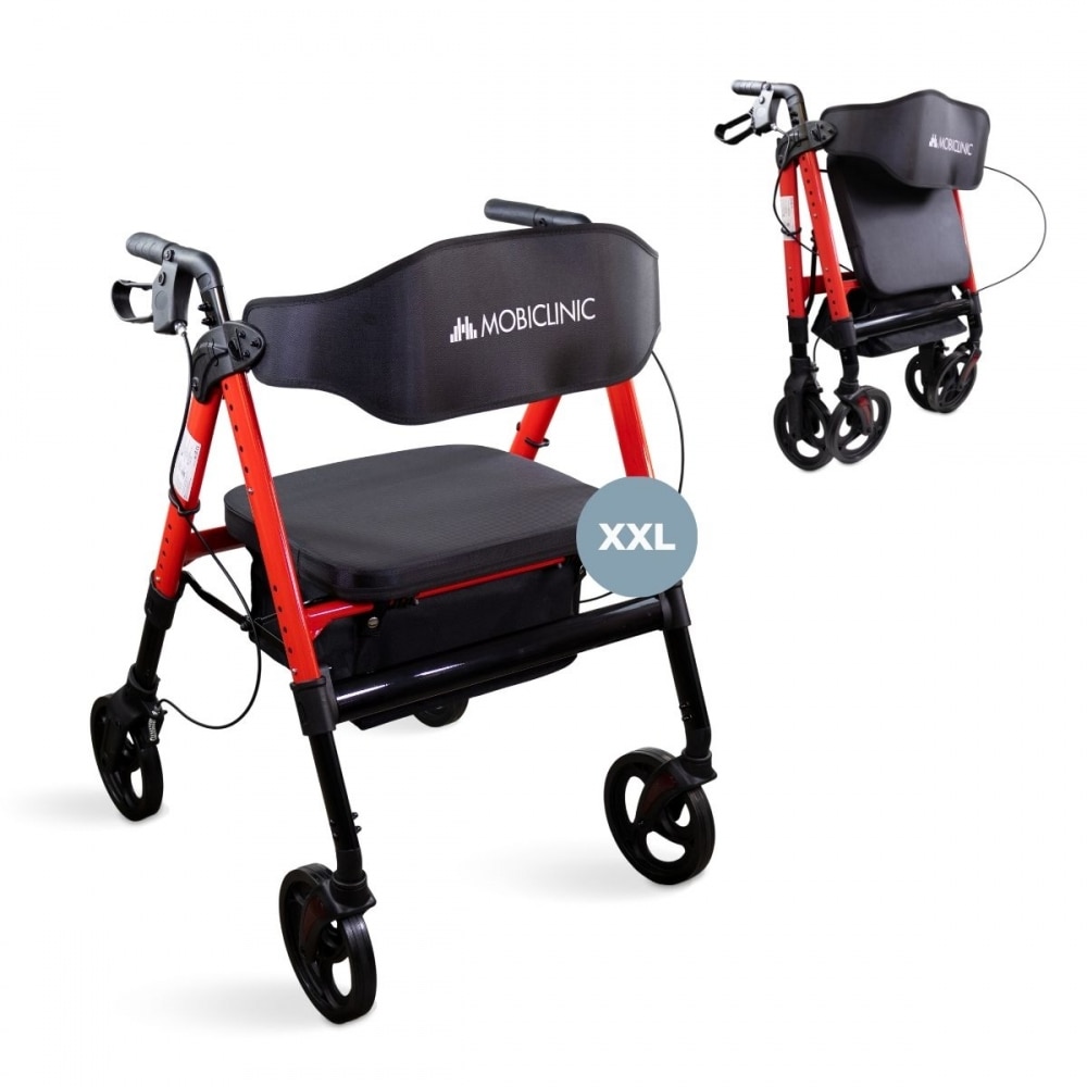 Imagen 1 de Andador bariátrico XXL Plegable Hasta 204 kg Aluminio reforzado Frenos Madeira Mobiclinic