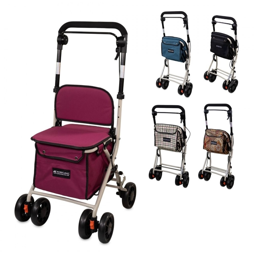 Carro compra andador plegable con bolsa fucsia Coliseo Mobiclinic Fucsia-1