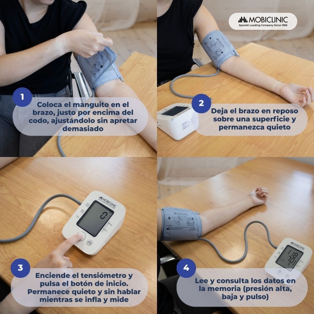 Tensiómetro digital Brazo Brazalete Automático Pantalla LCD 90 memorias Tensimax Yuwell Mobiclinic Blanco-5