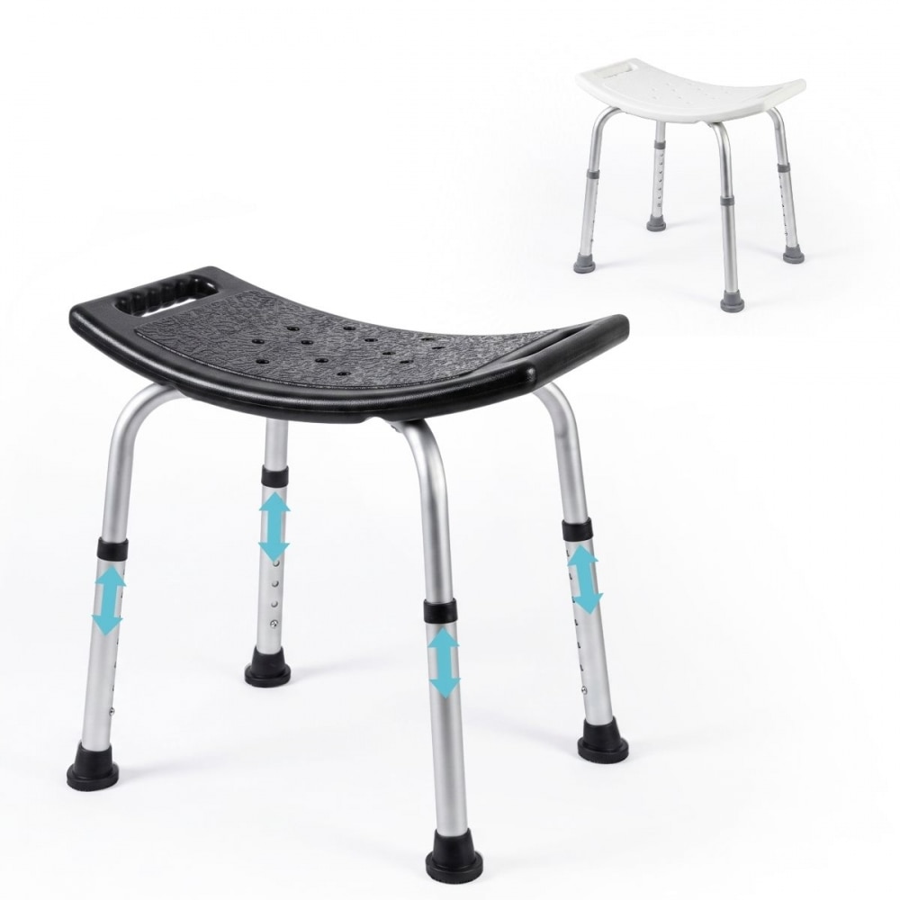 Silla de ducha Aluminio Regulable en altura Asiento de ducha Conteras antideslizantes San Fermín Mobiclinic Negro-1