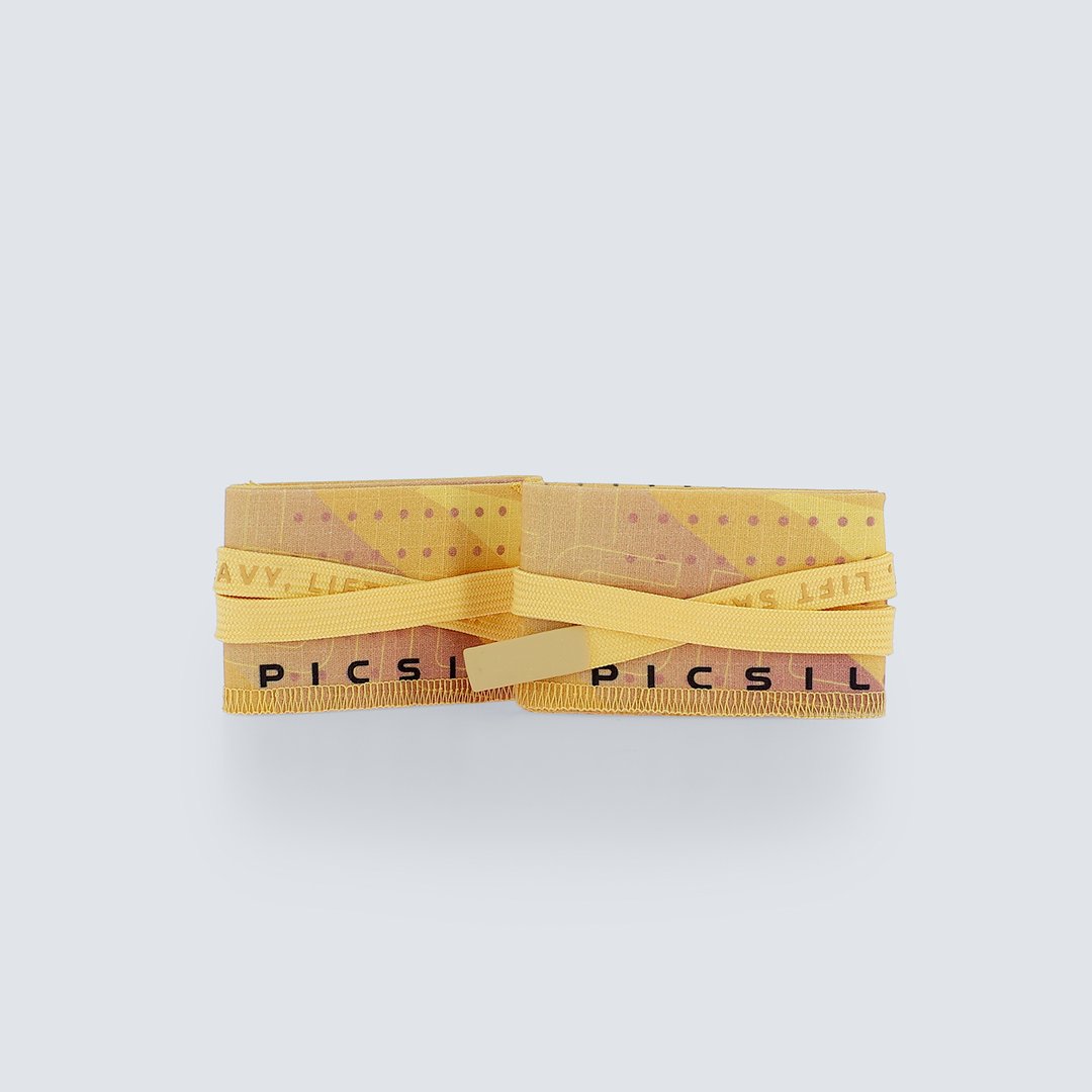 Imagen 0 de Muñequera de tela ajustable Picsil Amarillo