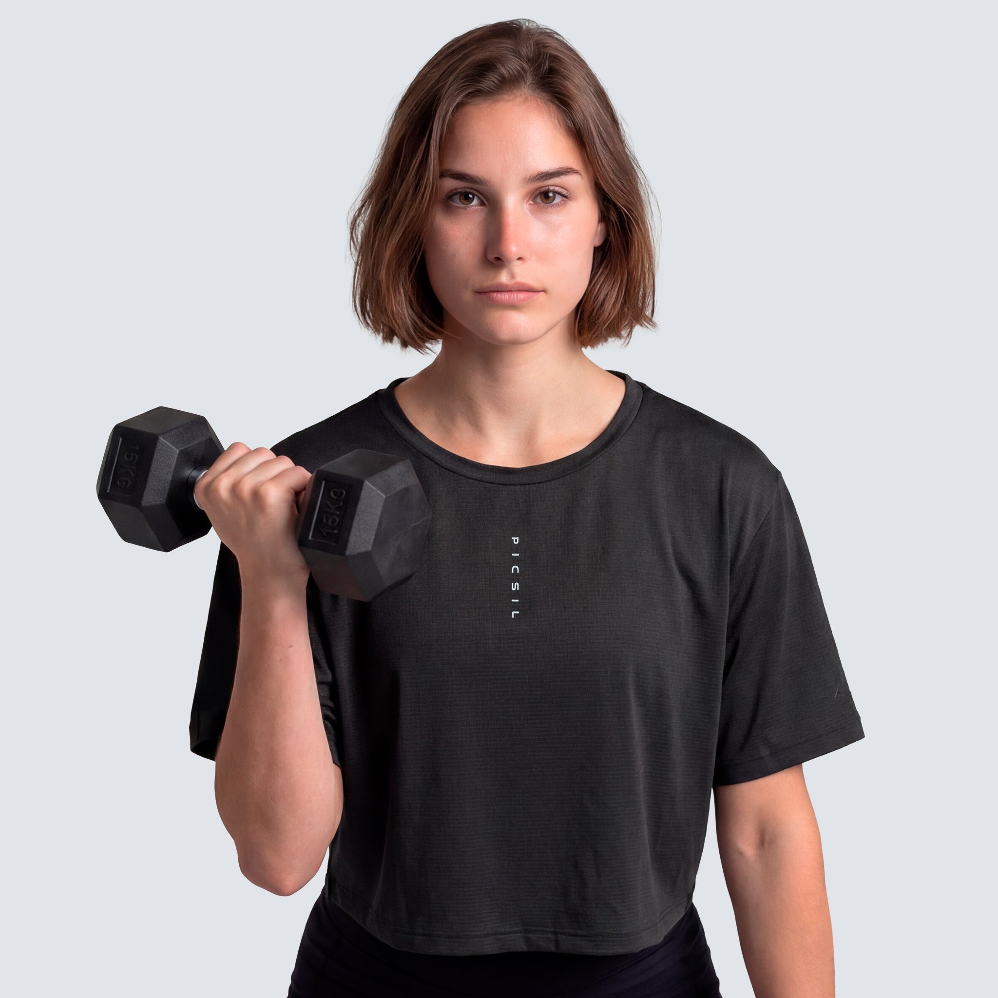 Imagen 1 de Camiseta de manga corta crop para mujer Performance SS26 Picsil Negro