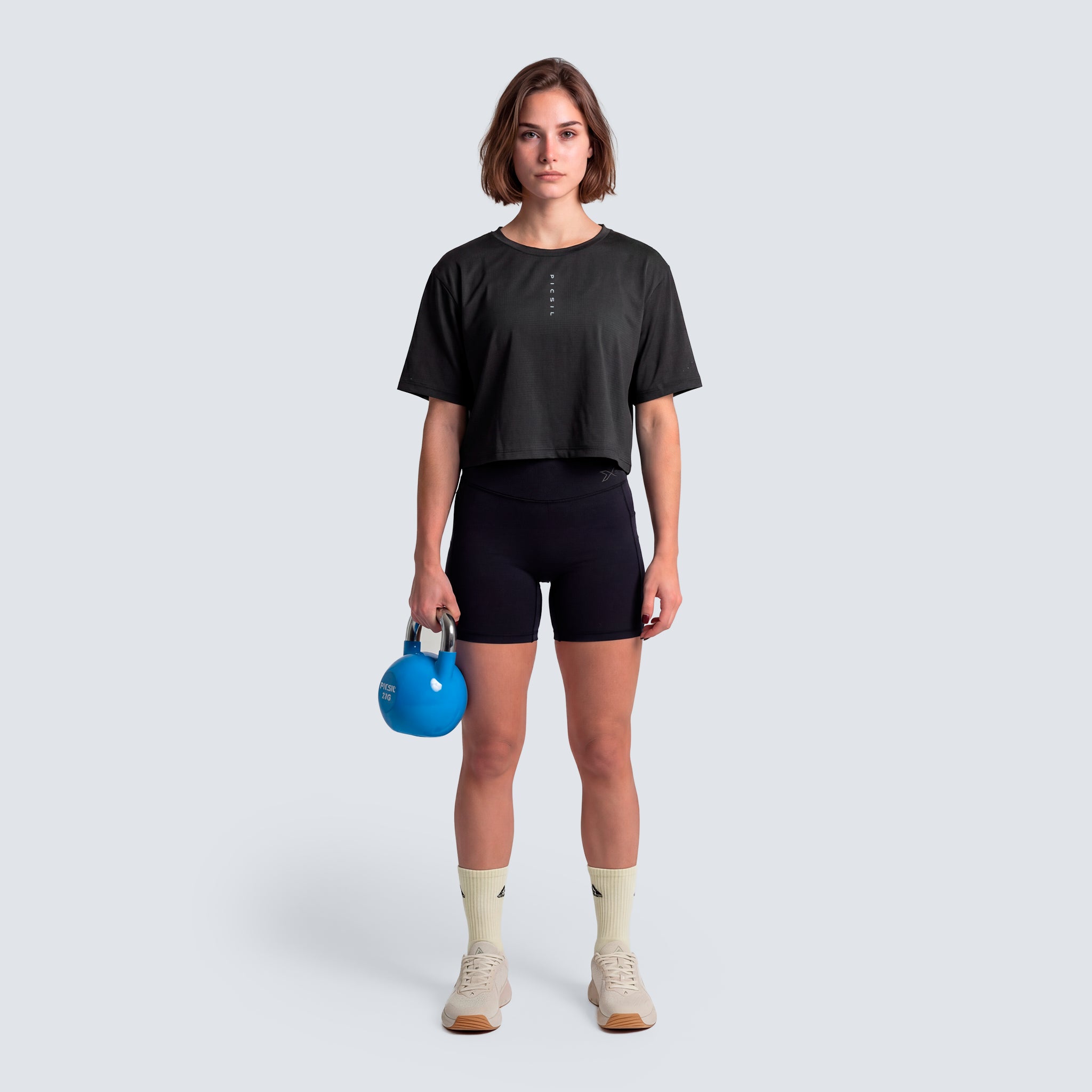 Imagen 2 de Camiseta de manga corta crop para mujer Performance SS26 Picsil - Negro Negro