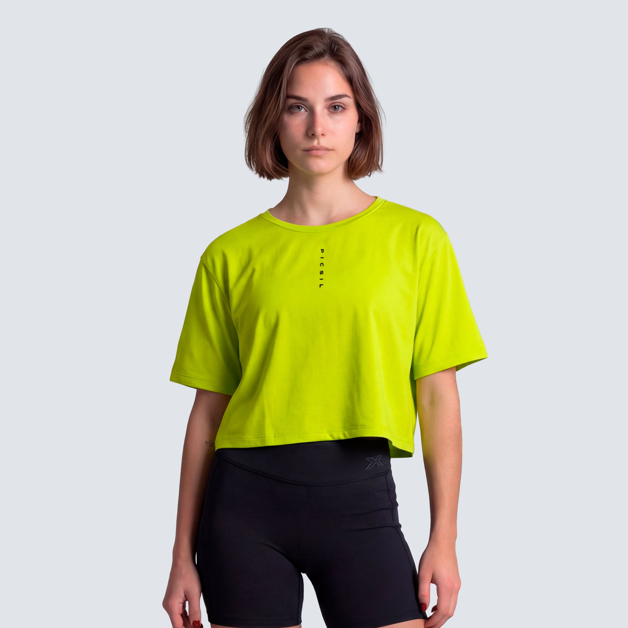 Imagen 1 de Camiseta de manga corta crop para mujer Performance SS26 Picsil - Amarillo Amarillo