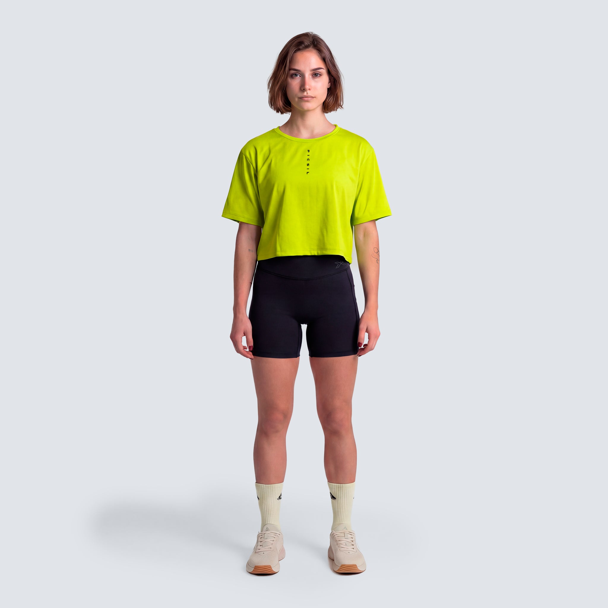 Imagen 2 de Camiseta de manga corta crop para mujer Performance SS26 Picsil - Amarillo Amarillo