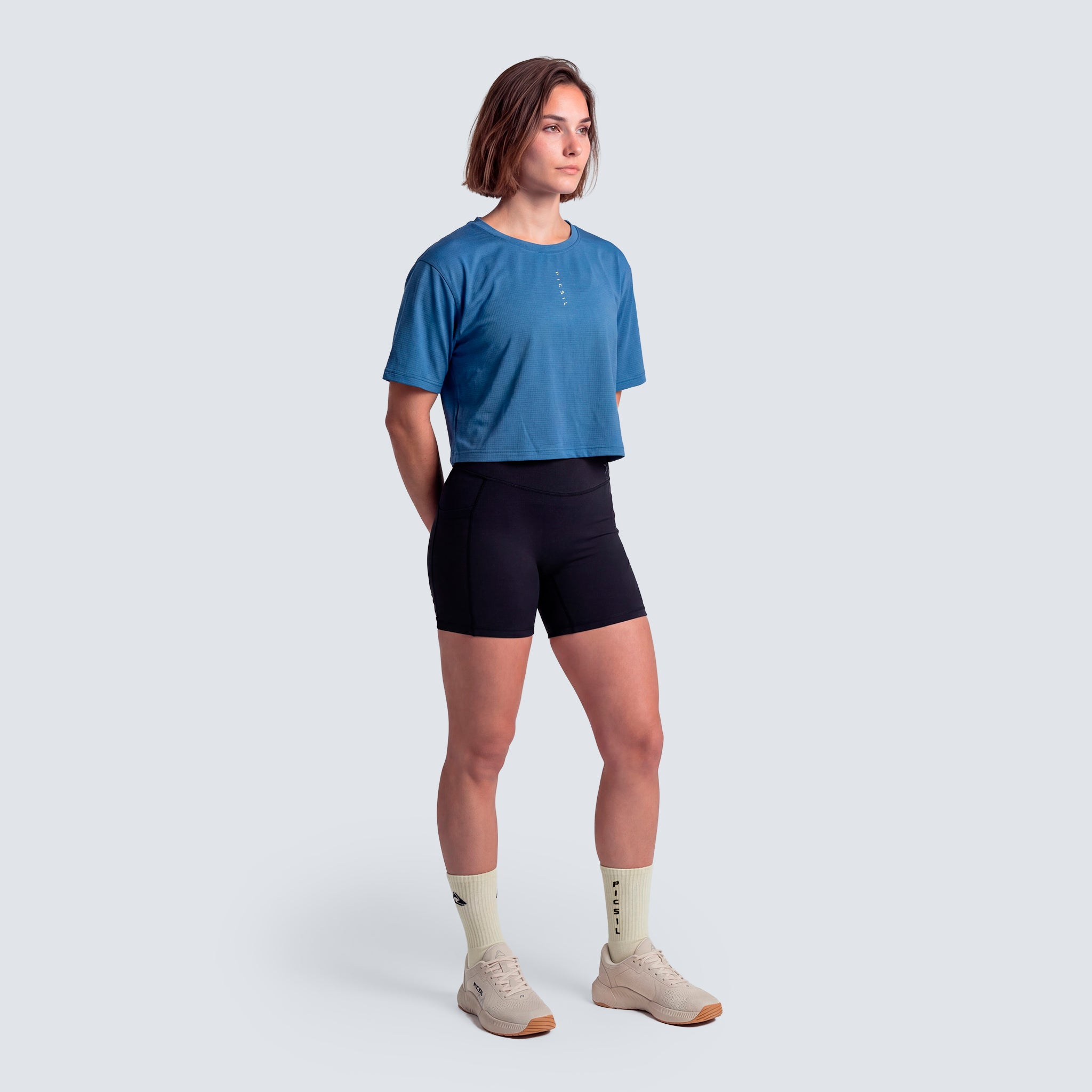 Imagen 4 de Camiseta de manga corta crop para mujer Performance SS26 Picsil - Azul Azul