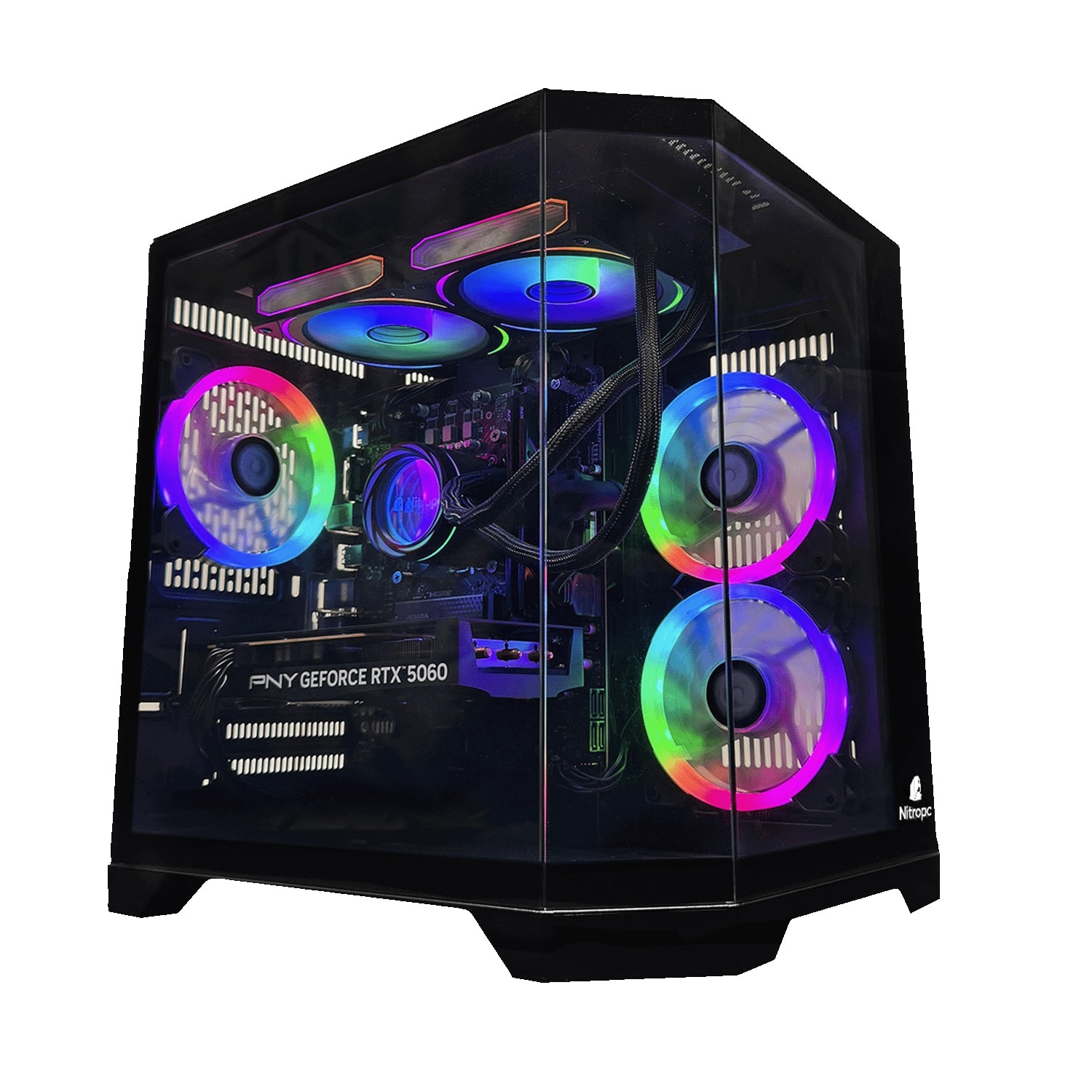 NitroPc - Sobremesa Gaming Nitropc Avanzado AMD Ryzen 7 5800X, AMD Radeon RX 9060 XT 16 GB, 16 GB DDR4, 1 TB M2, Win11 PRO.