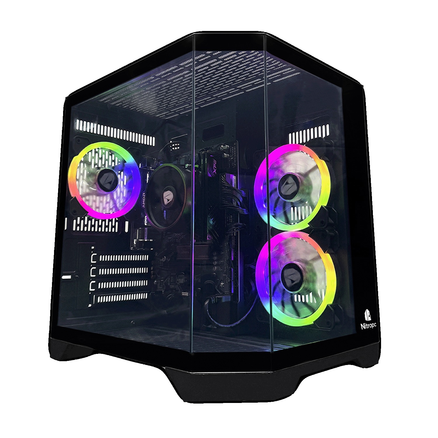 Sobremesa Gaming Nitropc Pack Avanzado AMD Ryzen 5 3400G, Radeon Graphics, 16GB DDR4, 480GB SSD, Win11 PRO, Accesorios + monitor 24" FHD 165Hz IPS - Negro Negro-3